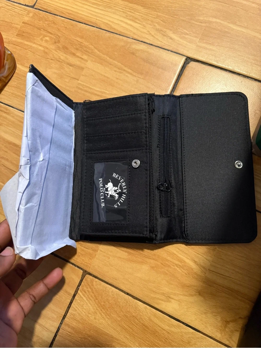 Beverly Hills Polo Club Navy and Tan Patterned Men's Card Holder